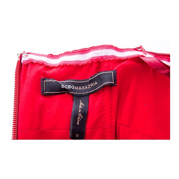 BCBGMAXAZRIA One Shoulder Bubble Hem Dress in Red 0 - Picture 8 of 8